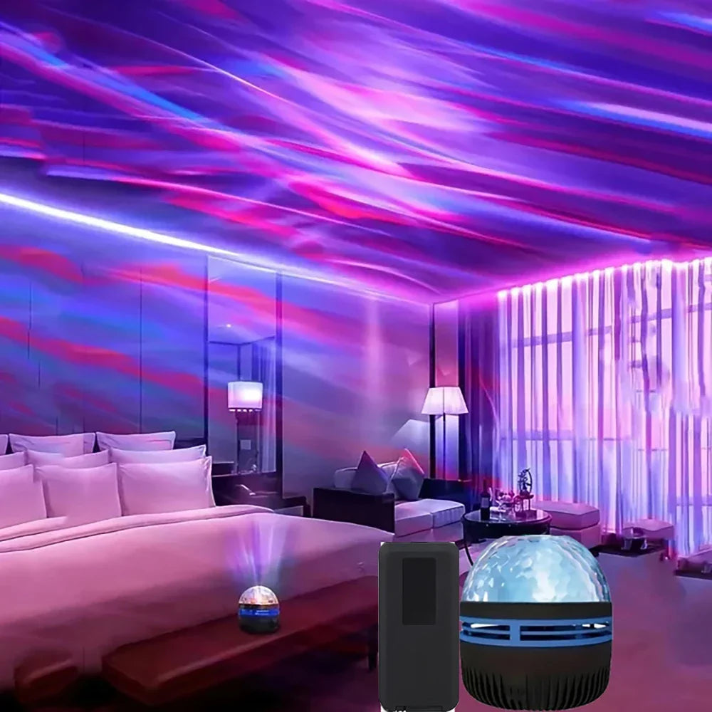 Aurora Borealis Starry Sky Projector | USB Night Light with Remote Control