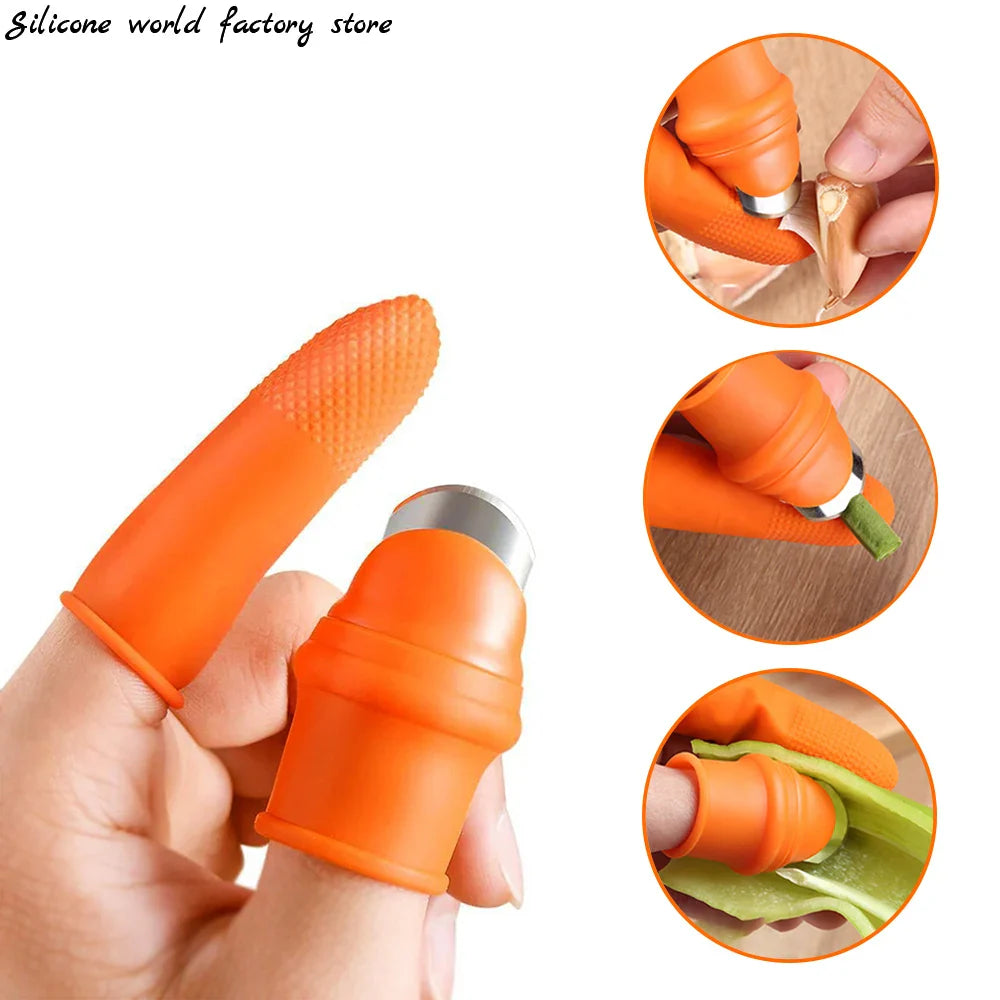 Silicone Finger Protector with Thumb Knife | Kitchen Safety Gadget Set