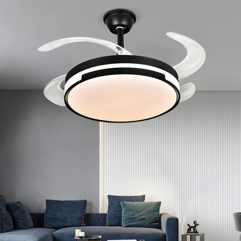 DecorBites™ Invisible Ceiling Fan with LED Light, Retractable Blades, Remote Control