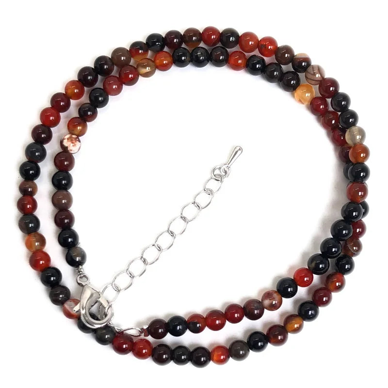 2025 Natural Stone Crystal Choker Necklace | 4mm Bohemian Adjustable Choker