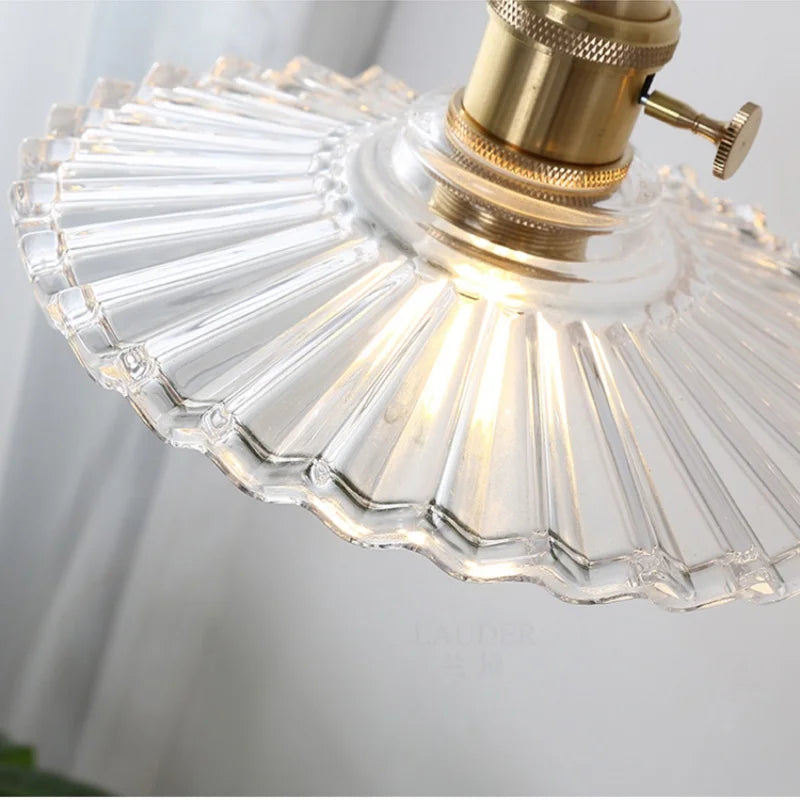 DecorBites™ Glass Copper LED Pendant Lamp with Wire Adjustment & Knob Switch