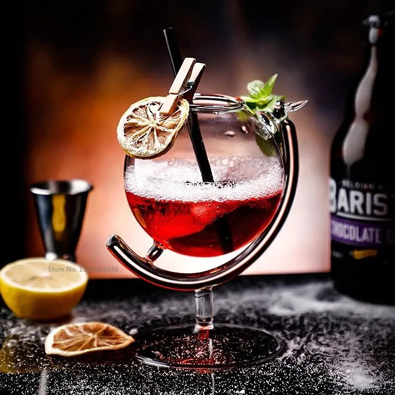 DecorBites™ Globe Shape Wine Glasses Set for Home Bar Parties and Events
