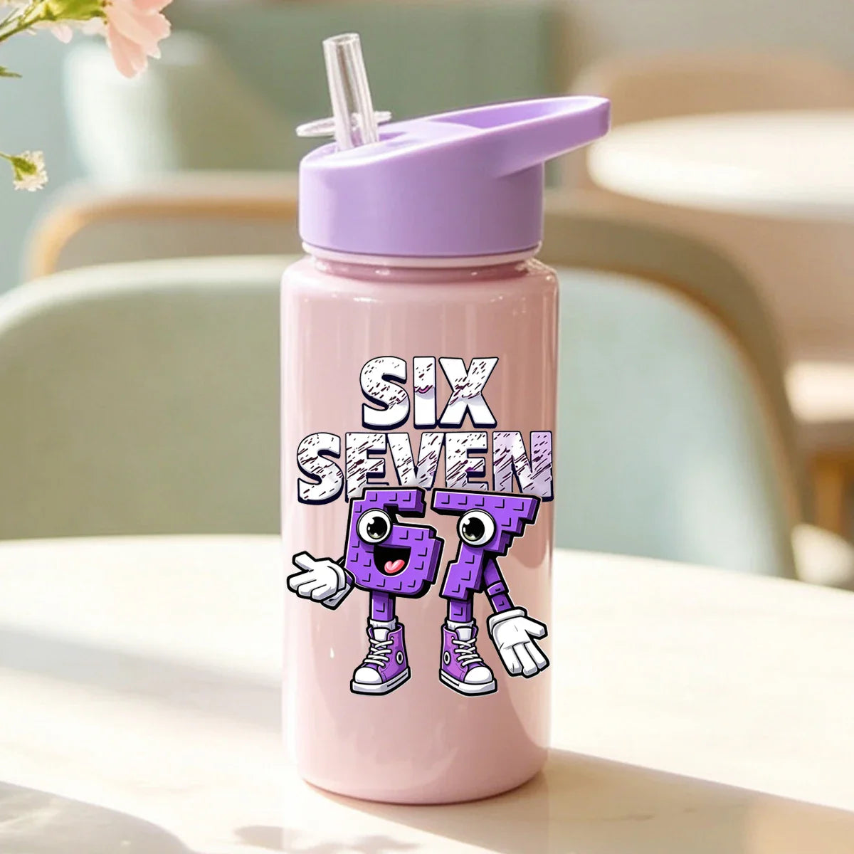 500ml 67 Printed Straw Cup | BPA Free Summer Water Bottle