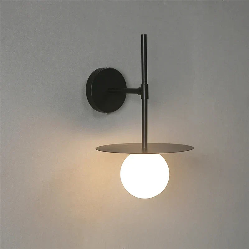 DecorBites™ Iron Glass LED Wall Light: Customizable Decorative Black Lamp for Home Indoor