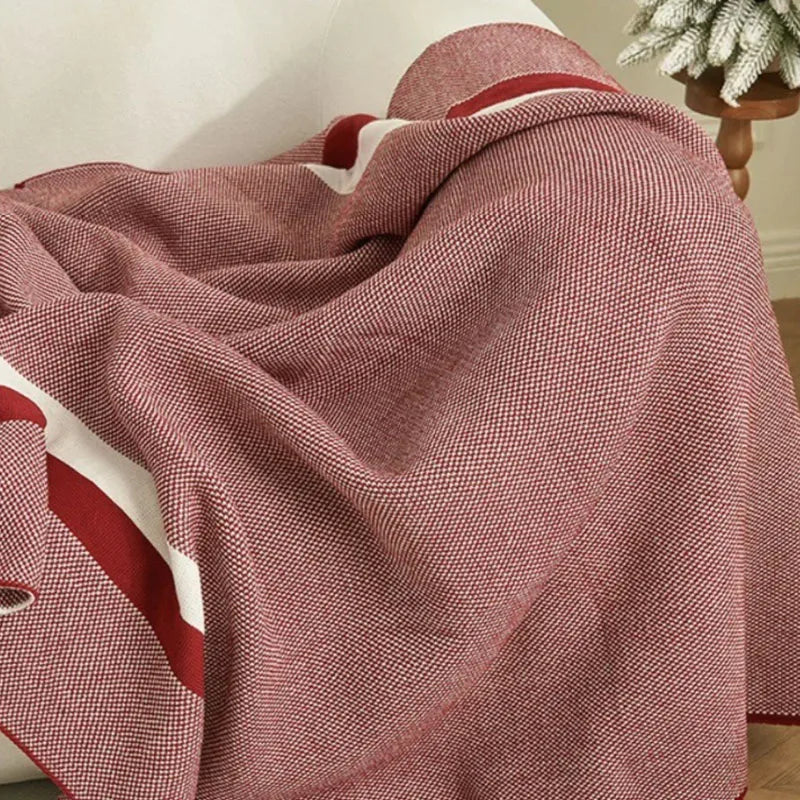 DecorBites™ Cozy Striped Knit Blanket for All Seasons