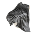 DecorBites™ Cozy Double Layer Dark Gray Fishbone Knit Blanket - Versatile Autumn Winter Sofa Cover