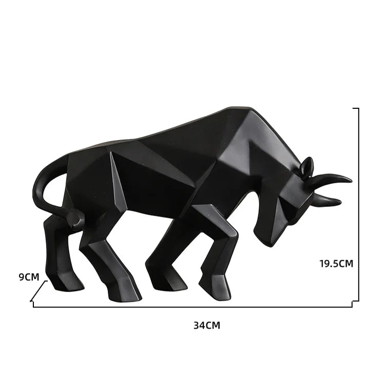 DecorBites™ Geometric Bison Sculpture Resin Home Office Modern Decor Tabletop Figurine