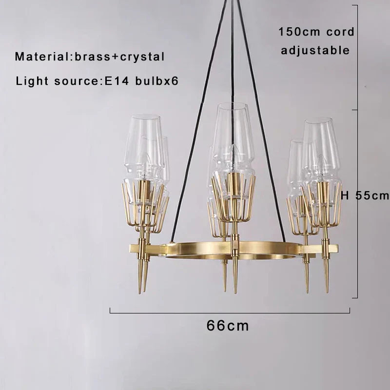 DecorBites™ Dimmable Crystal Glass Brass Wall Light for Bedroom and Bath