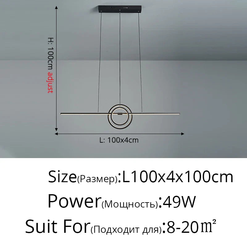 DecorBites™ LED Ceiling Chandelier: Modern Minimalist Kitchen Dining Table Lighting