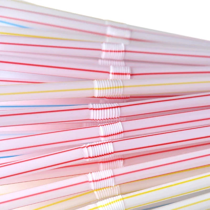 50-1000Pcs Multicolor Drinking Straws – Milk Tea & Party Supplies