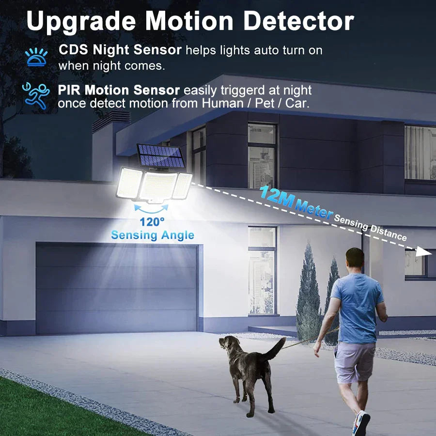 DecorBites™ 348 LED Solar Super Bright Motion Sensor Light with 3 Modes