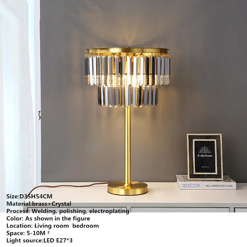 DecorBites™ Crystal Brass Floor Lamp: Modern Nordic Style LED Standing Light