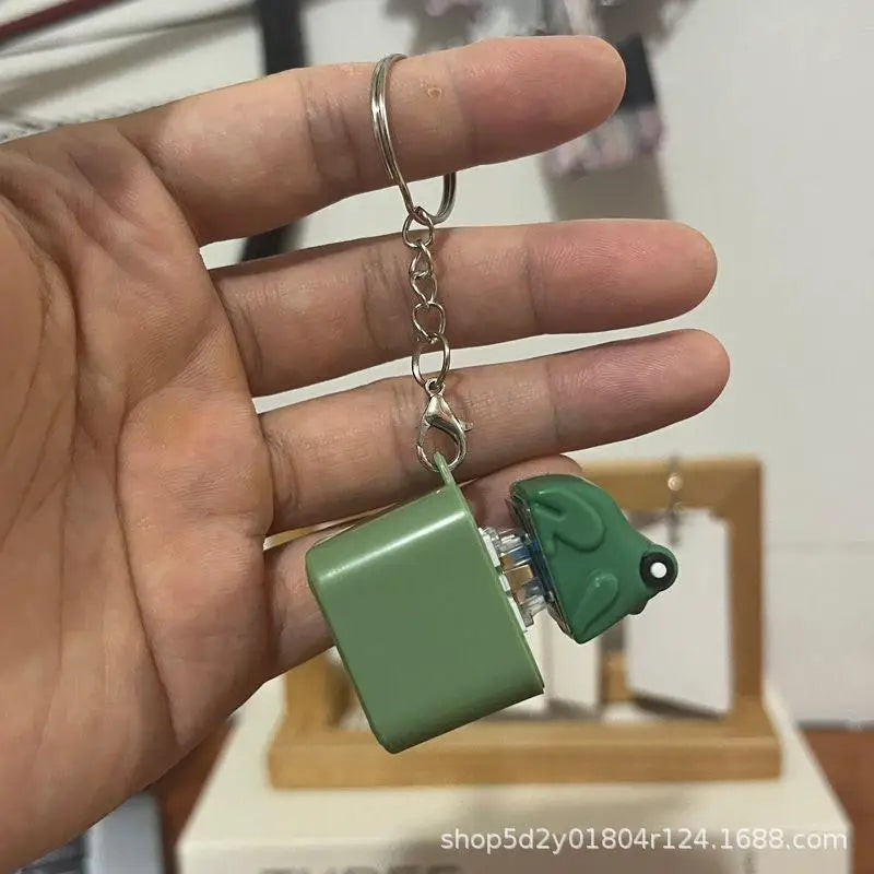Frog Croaking Clicker Keychain | Rechargeable Fidget Toy with LED Lights