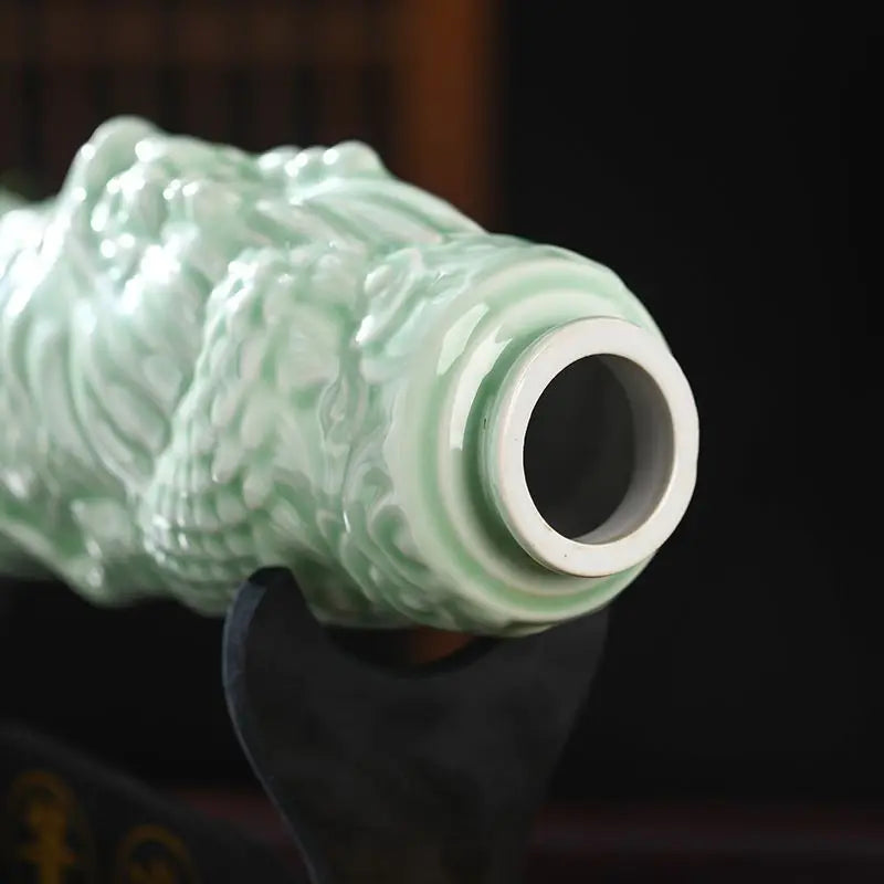 DecorBites™ Dragon Patterned Ceramic Wine Bottles, Racks & Ornaments