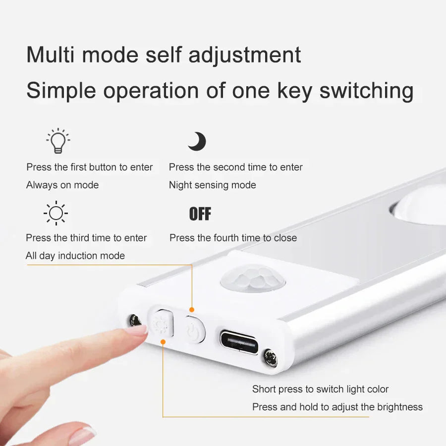 DecorBites™ LED Cabinet Lights Motion Sensor USB Rechargeable Wireless Kitchen Lamp