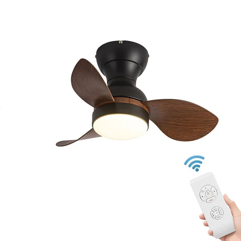 DecorBites™ 22" Modern Black Ceiling Fan Light with DC Remote Control & LED - Bedroom and Restaurant Use