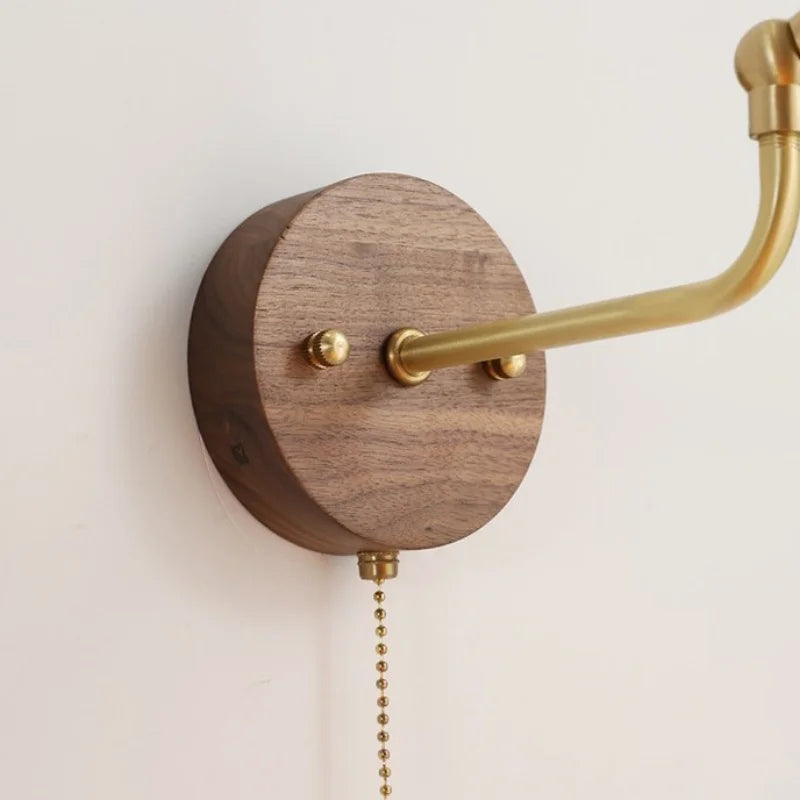 DecorBites™ Copper Glass Wall Sconce Amber LED Rotate Modern Bathroom Mirror Light