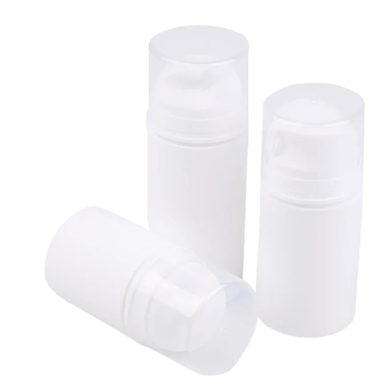 Airless Cosmetic Travel Size Vacuum Pump Bottles | Refillable Emulsion Dispenser Set