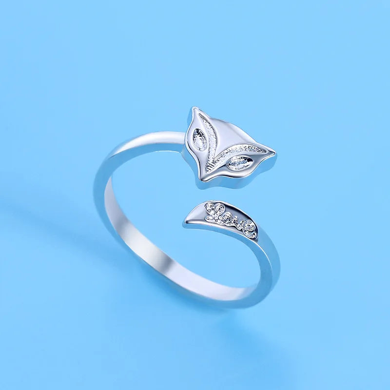 925 Sterling Silver Zircon Adjustable Ring | Women's Cocktail Jewelry