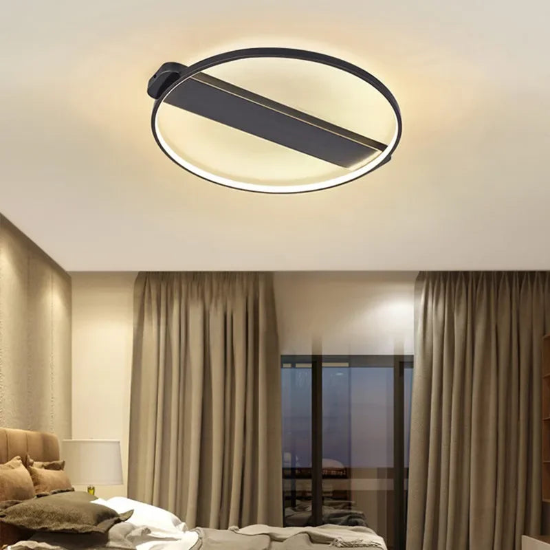 DecorBites™ Luxe Copper Ceiling Light: Circular Minimalist Bedroom Lamp for Elegant Style