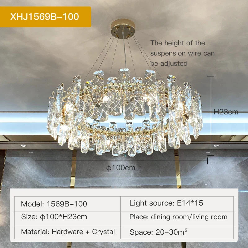 DecorBites™ Crystal LED Chandelier for High-end Living Spaces