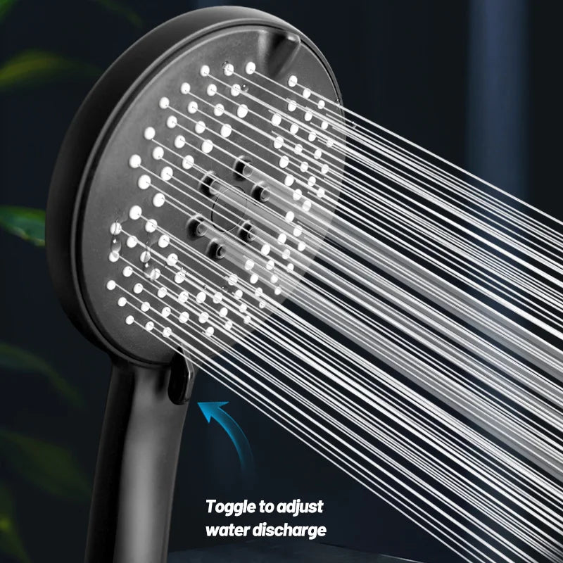 DecorBites™ 3-in-1 Pressure Boost Shower Head with Hose Base - Large Water Yield