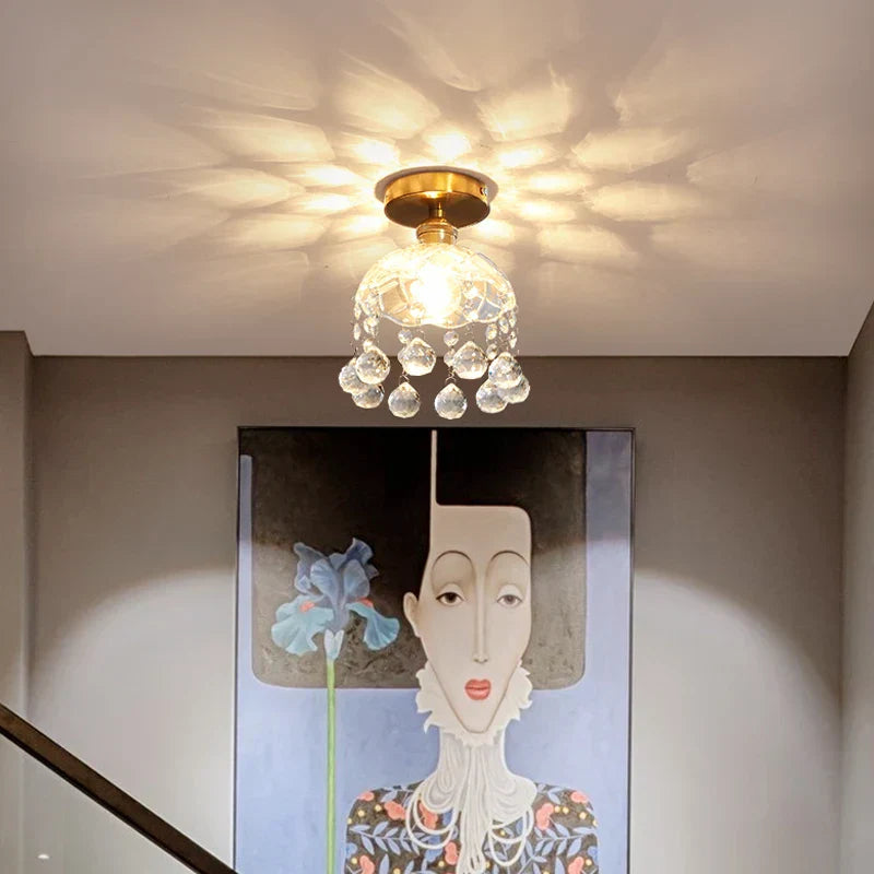 DecorBites™ Crystal Glass LED Ceiling Lamp Modern Luxury Interior Lighting Fixture