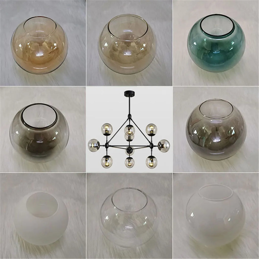 DecorBites™ Glass Shade Replacement for Magic Bean Lighting, 7cm Opening, Smoke Grey Amber Cognac