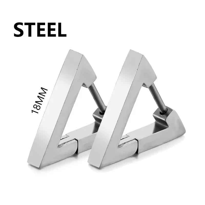 Gothic Hoop Earrings for Men and Women | Stainless Steel Clip-On Ear Cuffs