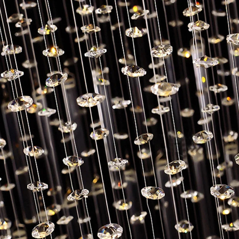 DecorBites™ Crystal Column Chandelier: Modern Living Room Lighting