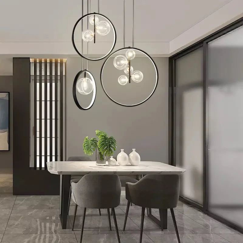 DecorBites™ Glass Bubble LED Chandelier Dining Room Pendant Lighting