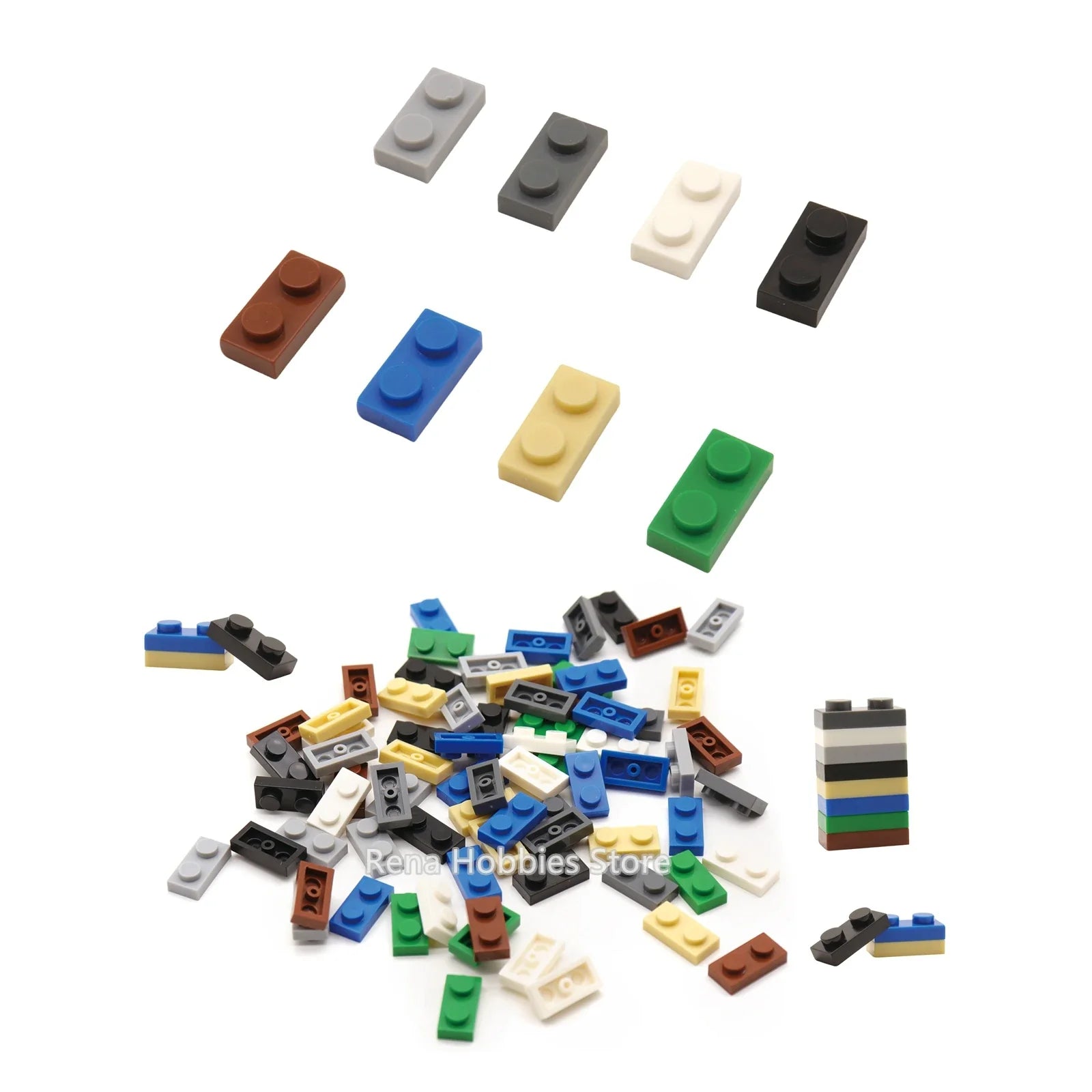 200PCS DIY Building Blocks Thin Figures Bricks 1x2 Dots | Educational Creative Toy Set Compatible with 3023