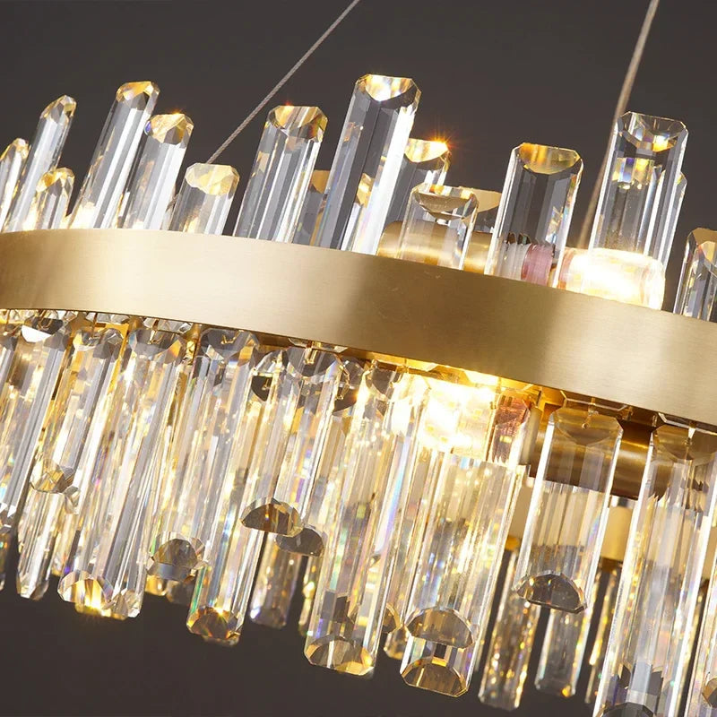 DecorBites™ Crystal LED Oval Chandelier for Dining Room Lighting