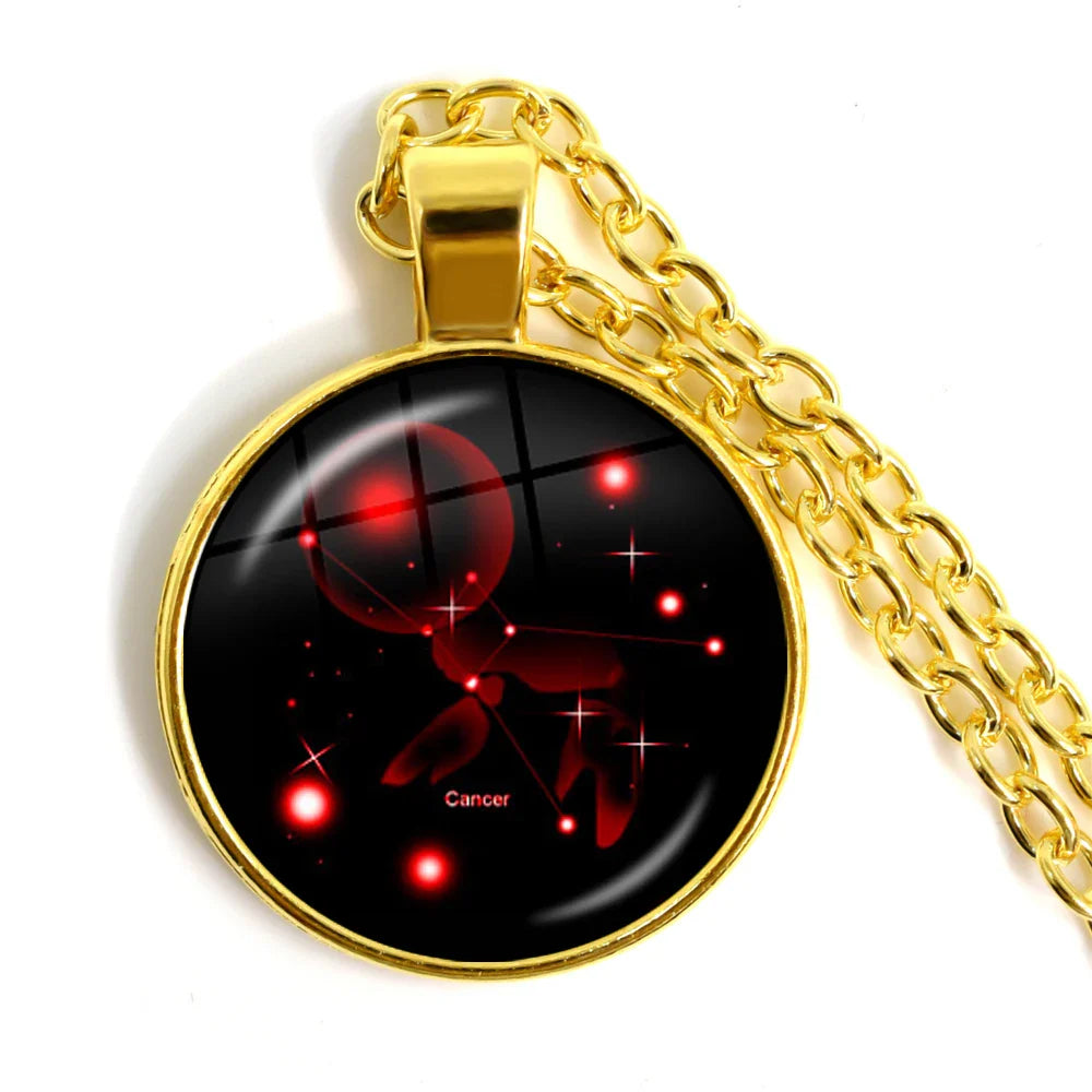 Zodiac Necklace Silver Plated | 12 Constellation Pendant Jewelry