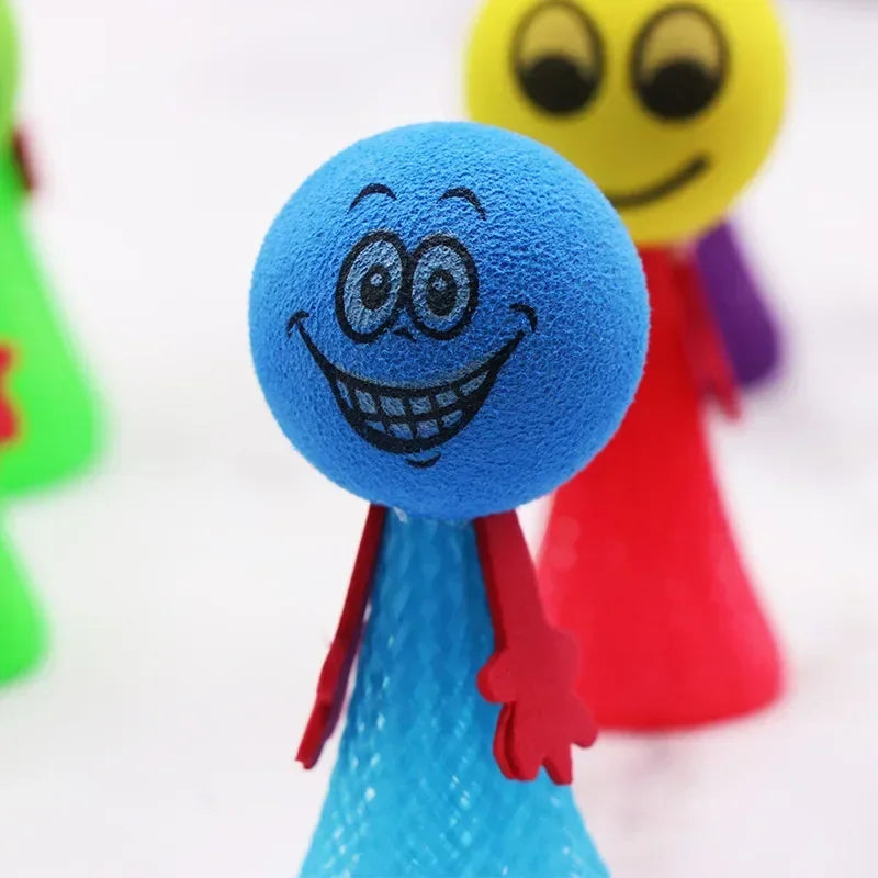 5 Pcs Educational Jumping Doll Bounce Ball Toys | Fun Push & Down Expression Game for Kids