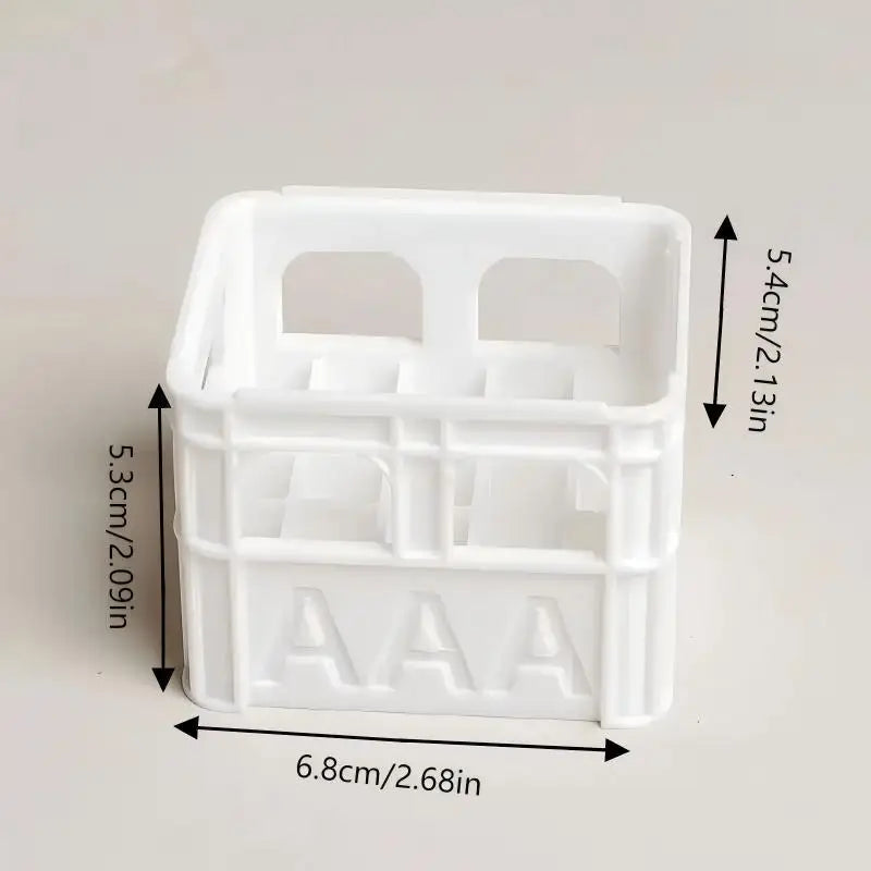 3D Printed Beer Crate Style Stackable Battery Storage Box | AA AAA 18650 21700 9V Organizer