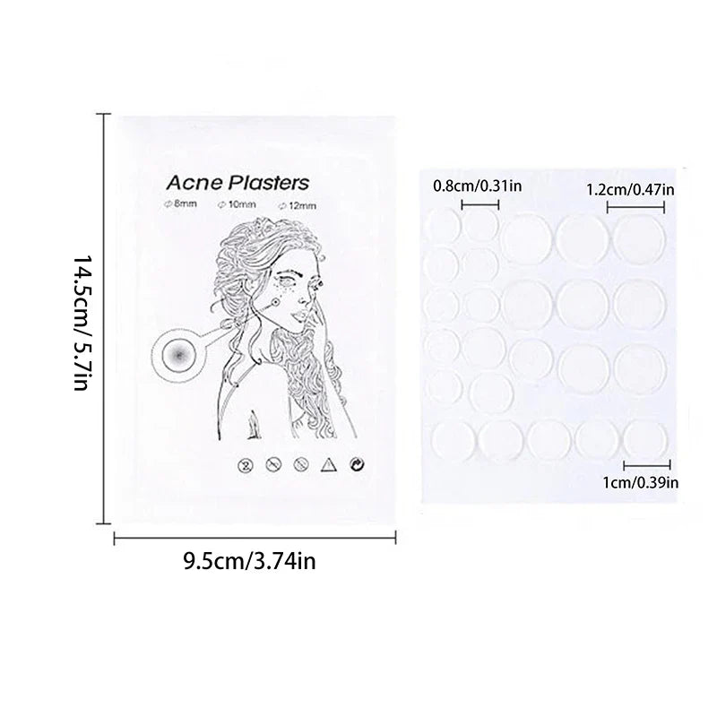 24pcs/36pcs Round Hydrogel Invisible Acne Sticker | Makeup and Skincare Tool