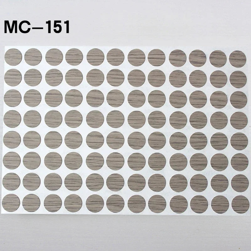 96Pcs 15mm Wood Furniture Screw Cap Covers | Self-Adhesive Hole Stickers for Desk Cabinets