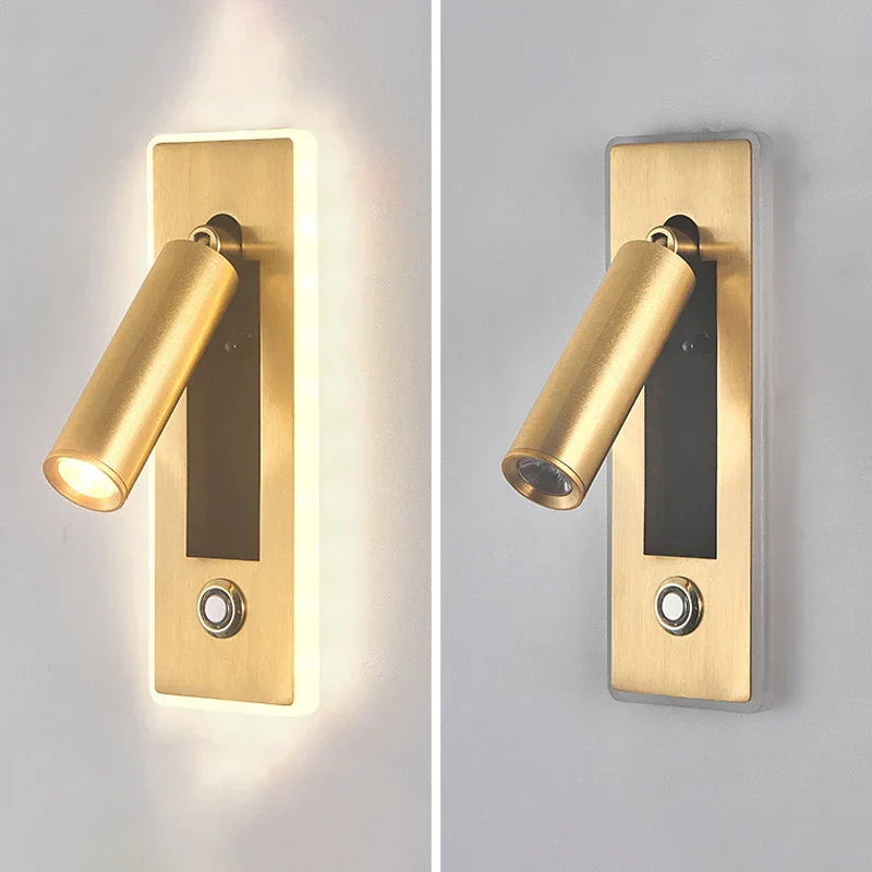 DecorBites™ Dimmable LED Wall Sconce Rotation Reading Light for Bedroom Living Room