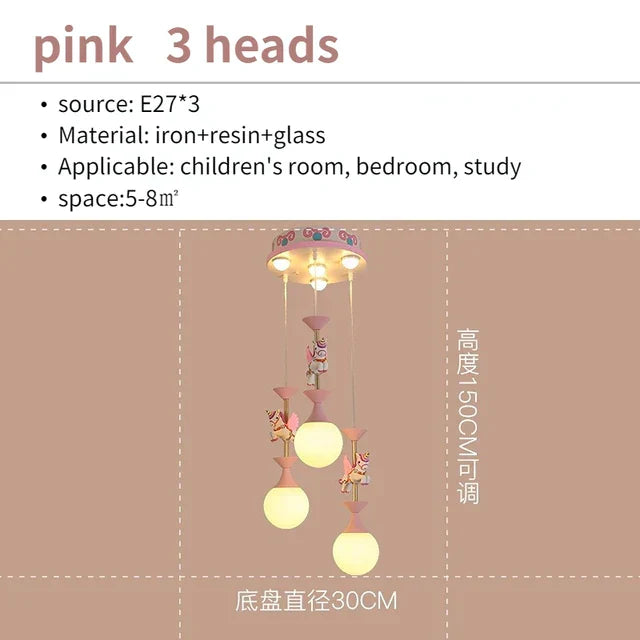 DecorBites™ Creative Unicorn LED Pendant Ceiling Light for Children's Room