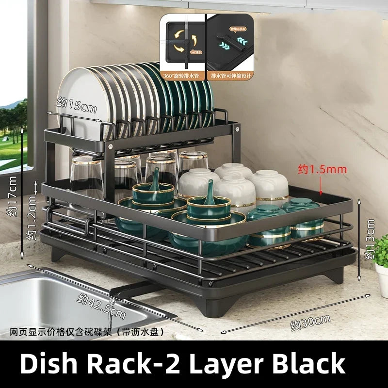DecorBites™ Kitchen Counter Organizer Rack for Dishes, Knives, Pots, Utensils & Tableware Storage