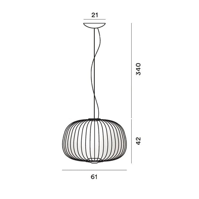 DecorBites™ Gold Cage LED Pendant Lamp Spokes Chandelier
