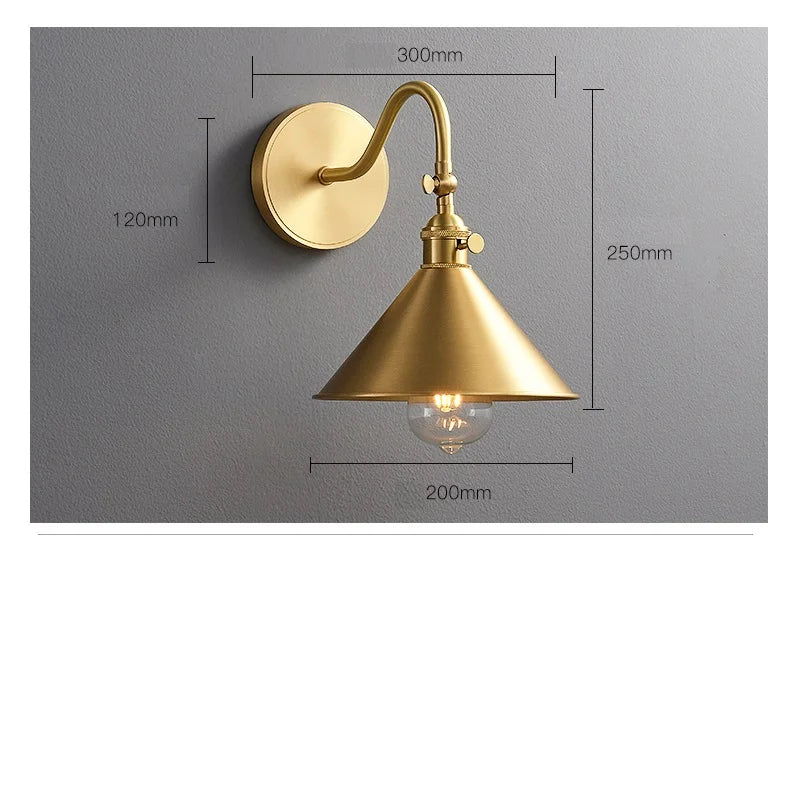 DecorBites™ LED Copper Wall Lights | Pull Chain Switch | Indoor Bedroom Living Room Lamp