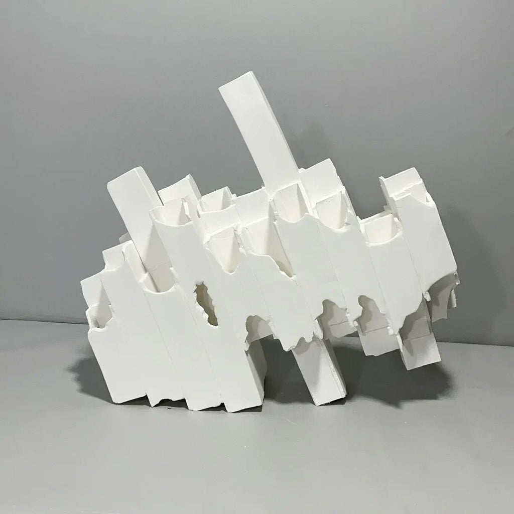 DecorBites™ Geometric Ceramics Flower Arrangement Sculpture Square Pipe Irregular Decor