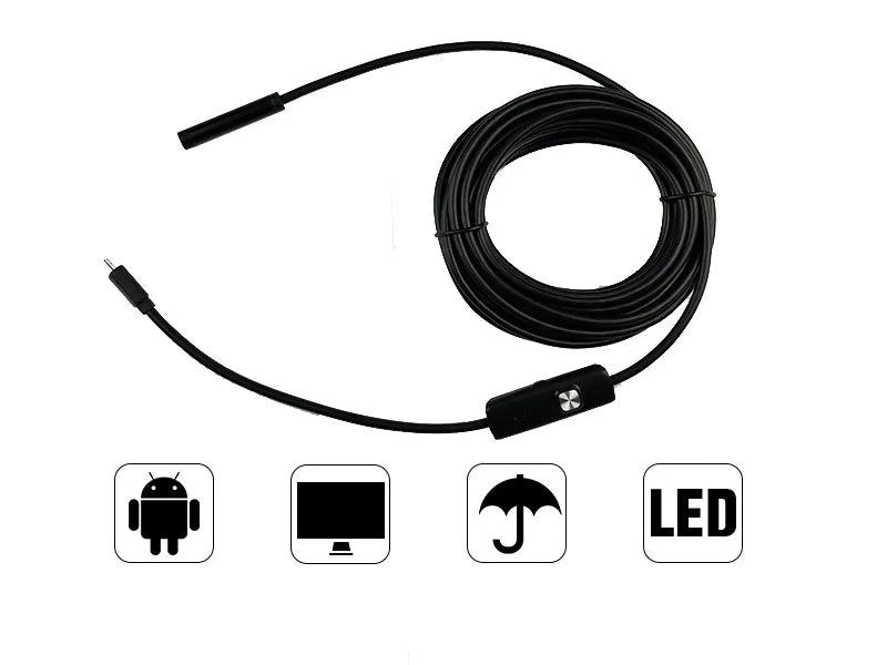Flexible Endoscope Camera 5.5mm | Mini Industrial Borescope for Android Phone and PC