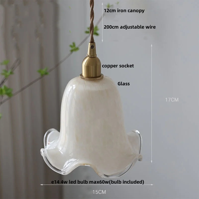 DecorBites™ Glass LED Pendant Lamp, Modern Nordic Style, Adjustable 2m Wire, Copper Socket
