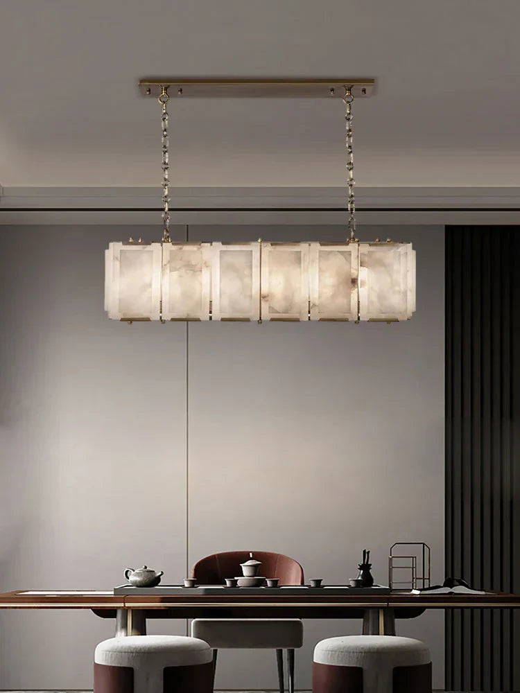 DecorBites™ Dimmable LED Marble Art Chandelier Ceiling Light for Dinning Room