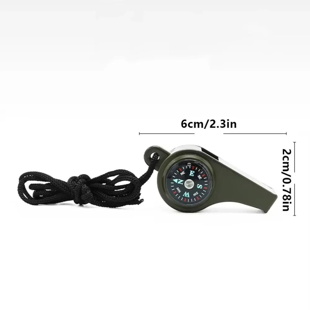 Multifunctional Outdoor Compass Whistle Thermometer | Portable Survival Gear