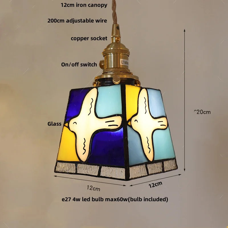 DecorBites™ Copper Knob Switch LED Pendant Lamp, Adjustable Glass Dining Room Lighting
