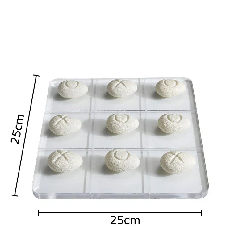 DecorBites™ Acrylic Tic-Tac-Toe Chessboard Set with Resin Pieces